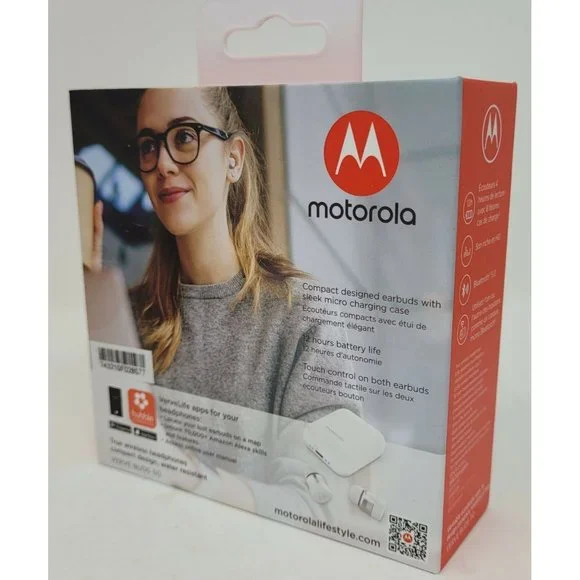Motorola Verve Buds 110 Bluetooth Wireless Earbuds Headphones & Charging Base - Picture 4 of 5